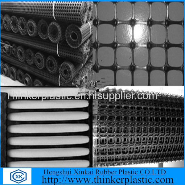 Unidirectional tension plastic geogrid for construction