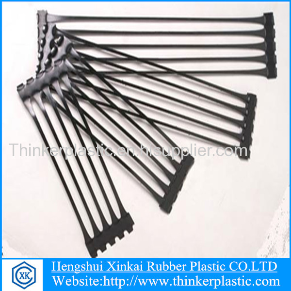 Unidirectional tension plastic geogrid for construction