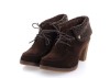 lady cow leather ankle boots thicky and high heel