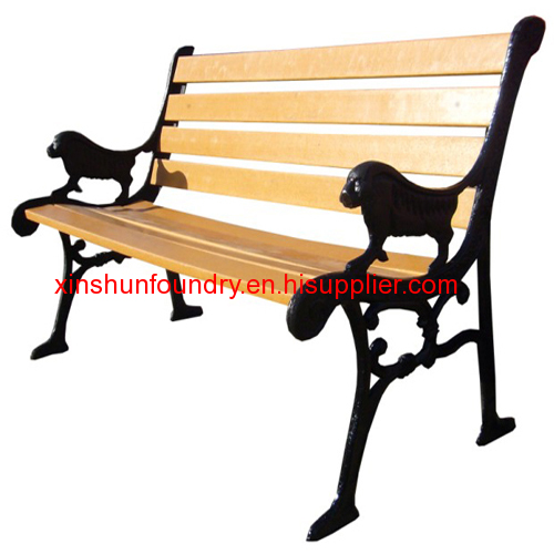 cast iron tiger head bench for outdoor garden park