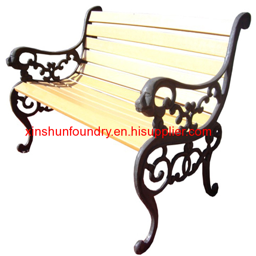 cast iron tiger head bench for outdoor garden park