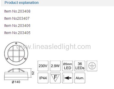 LED Wall lightings 230V 2.9W 36LEDS