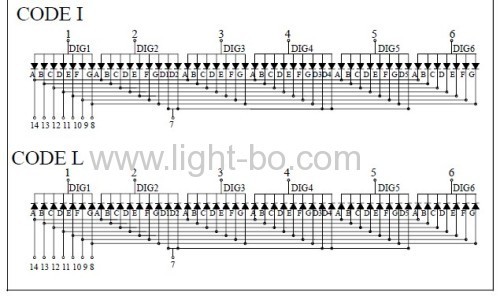 0,36-Zoll-6-stellige Segment Ultra-weißen LED 7 Uhrzeitanzeige für Instrumententafel