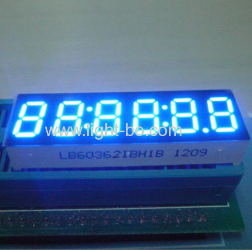 Ultra white 0.36 inch 6-digit 7 segment led clock display for instrument panel