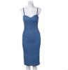 Women shoulder strap denim jean spaghetti strap dress S131217