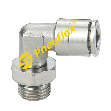 BPL Male Swivel Elbow Nickel Plated Brass Push in Fitting