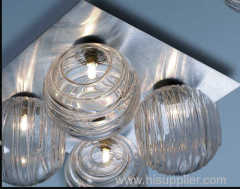 Decorative Glass Ball Chrome Hotel Home Unique Ceiling Lamps Fixtures