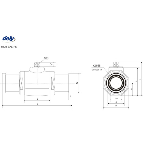 BKH-SAE-FS, MKH-SAE-FS 2 way high pressure ball valve pipe connector