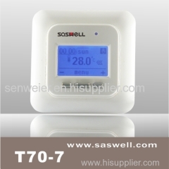 blue backlight room thermostat