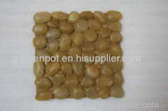 yellow pebble ,yellow polished stone ,garden stone , yellow pebble tile