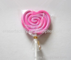 Heart shaped lollipop Erasers with newest design for 2014