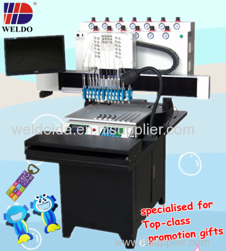 WD 12 colors automatic soft pvc dispensing machine for anniversary beer bottle opener gifts