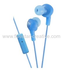 JVC HA-FR6 Gumy Plus In-Ear Stereo Headphones W/Remote&Mic Blue for iPod iPhone iPad