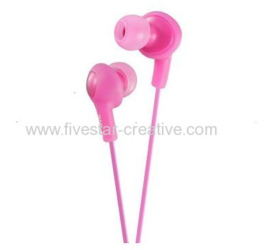 JVC HA-FR6 Gummy Plus Earbuds Inner-Ear Headphones with Mic and Remote Pink