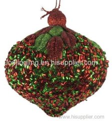 Beaded onion hanging ornament