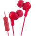 JVC Gumy Plus Ear Bud Headphones HA-FR6 Red W/MIC