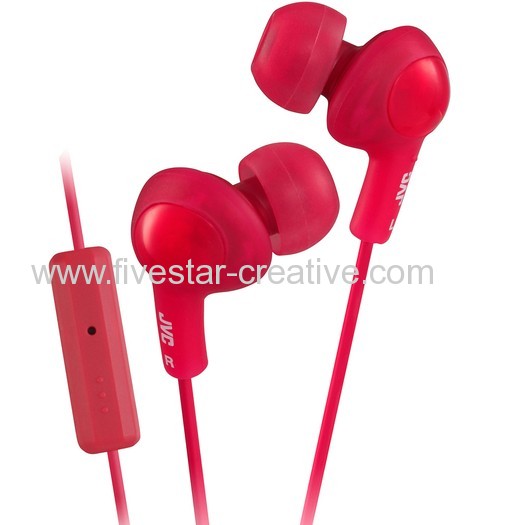 JVC HA-FR6 Gumy Plus Inner Ear Headphones with Remote MIC Red