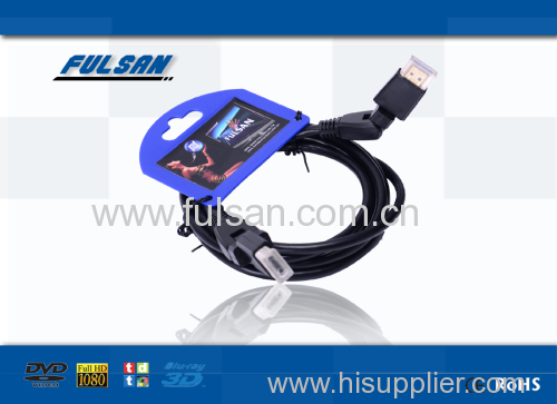 1.4 version angle hdmi cable support 3D Ethernet 1080p