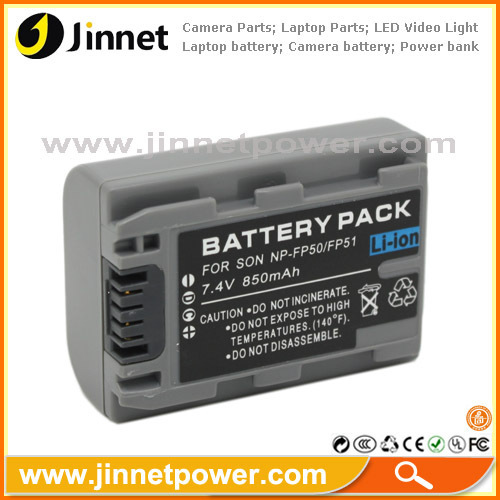 850mAh for Sony NP-FP50 compatible battery