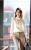 Women render high collar lace big yards cultivate one's morality more long sleeve T-shirt