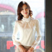 Women render high collar lace big yards cultivate one's morality more long sleeve T-shirt