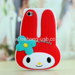 Cute 3D cartoon silicon phone case for iphone 5