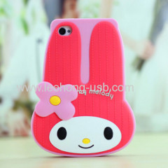 Cute 3D cartoon silicon phone case for iphone 5