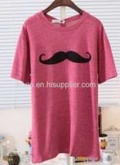 Women's lovely beard loose big yards T-shirt