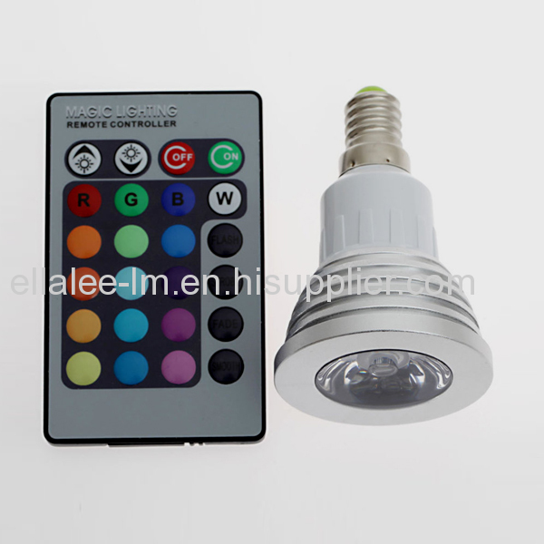  7 color dimmable changing remote control LED RGB Spotlight LM-SL-3SD-YK14 E14 forbirthday parties, festive banquets 