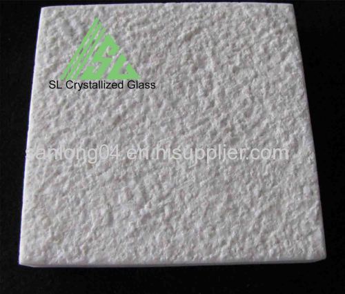 Thassos glass, crystallized glass bush hammered tile