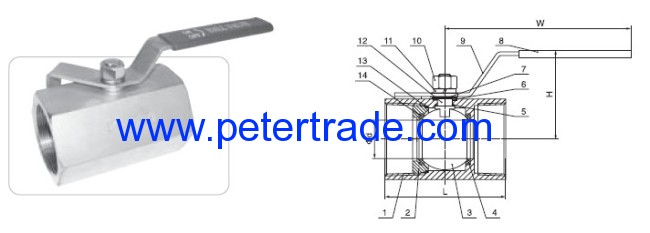 1PC SCREWED BALL VALVE