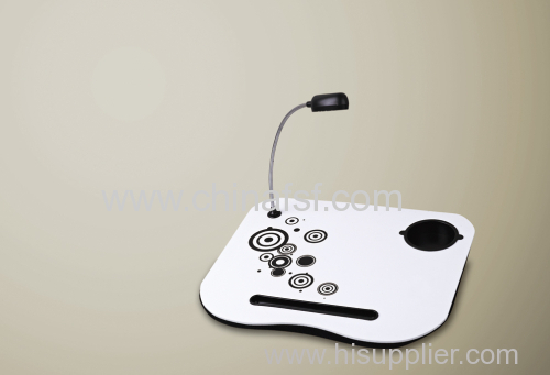 Portable Laptop Lap Cushion Tray Craft Desk Light