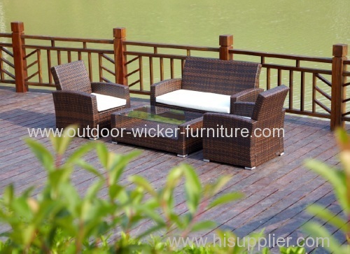 Patio knockdown rattan sofa sets