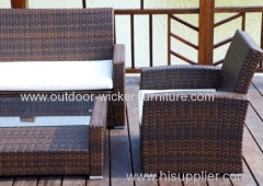 Garden knockdown rattan sofa set