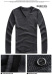 Men's fashion to thicken the pure color v-neck long-sleeve leisure T-shirt