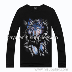 More men in the spring and autumn fashion hip-hop style collarless long-sleeved T-shirt