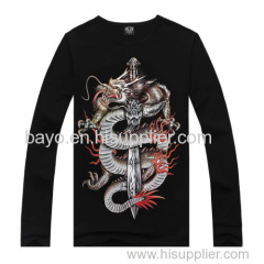 More men in the spring and autumn fashion hip-hop style collarless long-sleeved T-shirt
