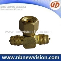 Brass Tee Male Fittings with Female Flare Nut - Charging Valve