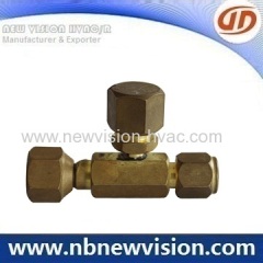 Brass Tee Male Fittings with Female Flare Nut - Charging Valve