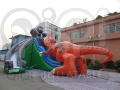 Inflatable king kong dinosaur fight gaint slide
