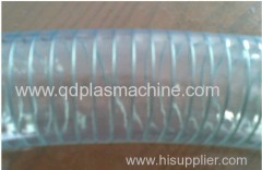 Plastic PVC spiral steel wire reinforced strengthed hose production extrusion line