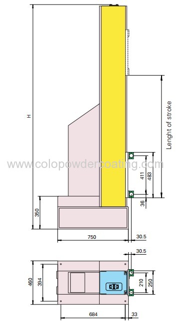 Automatic powder coating reciprocator