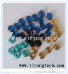 Din 934 Gr 5 blue, green, black. golden Hex Titanium nut with 2mm hole in the midle