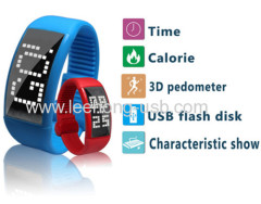 Digial Silicone 3D USB Pedometer Watch