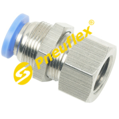 PMF Bulkhead Female Connector Plastic Pneumatic Fitting