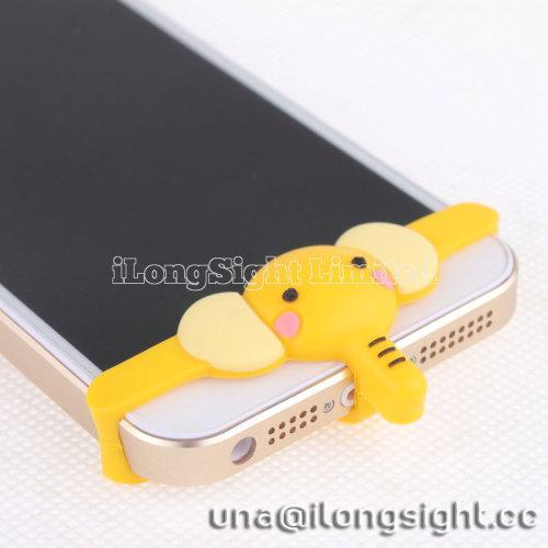 3D elephant design briefs shape silicon home button Protector for iphone