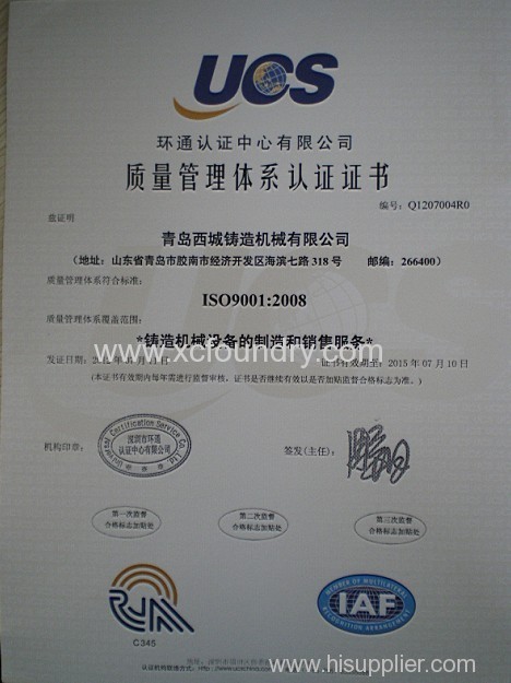 ISO quality management system certification