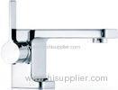 Contemporary Square Single Hole Bathroom Sink Faucet , Single handle Solid Brass Basin Mixer