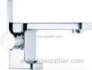 Contemporary Square Single Hole Bathroom Sink Faucet , Single handle Solid Brass Basin Mixer