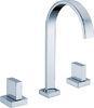 Two Handle Chrome Kitchen Sink Water Faucet with 3 Hole , Deck Mounted